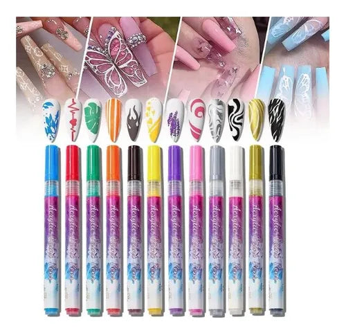 Marcadores Nail Art ✨  – Set de 12 Colores